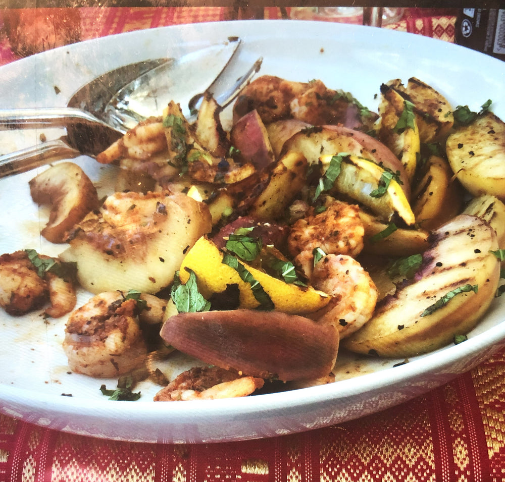 Grilled Peach and Prawn Salad - Cajun Style