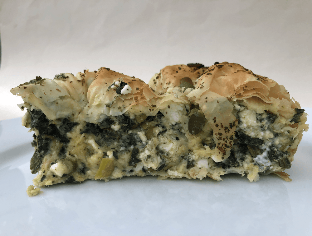 Warrigal Greens , Lemon Myrtle and Fetta Spanakopita
